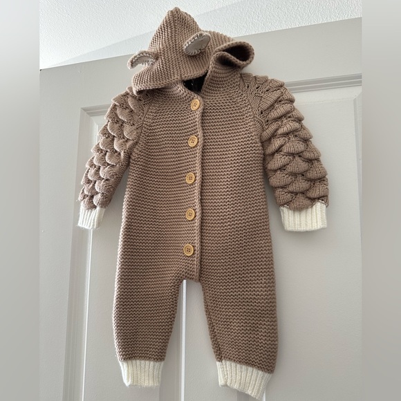 Neutral sweater romper jumpsuit newborn one piece onesie - Picture 4 of 6